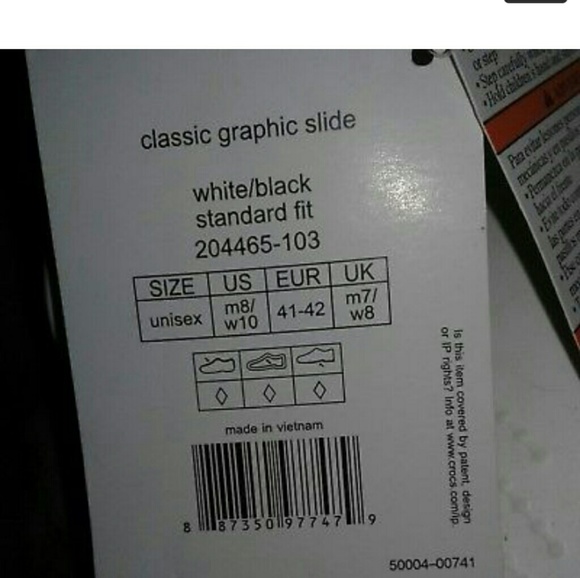 SOLDCLASSIC GRAPHIC SLIDE*WHITE/BLK*M8 W10* - Picture 7 of 8